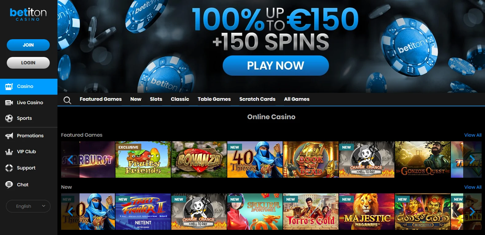 Betiton Casino lobby